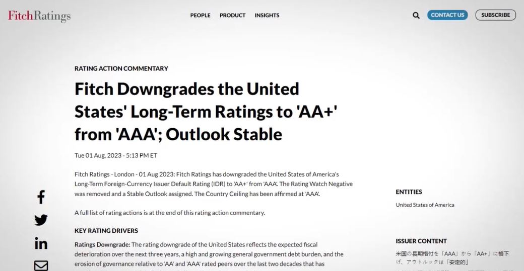 A Downgrade from AAA to AA+