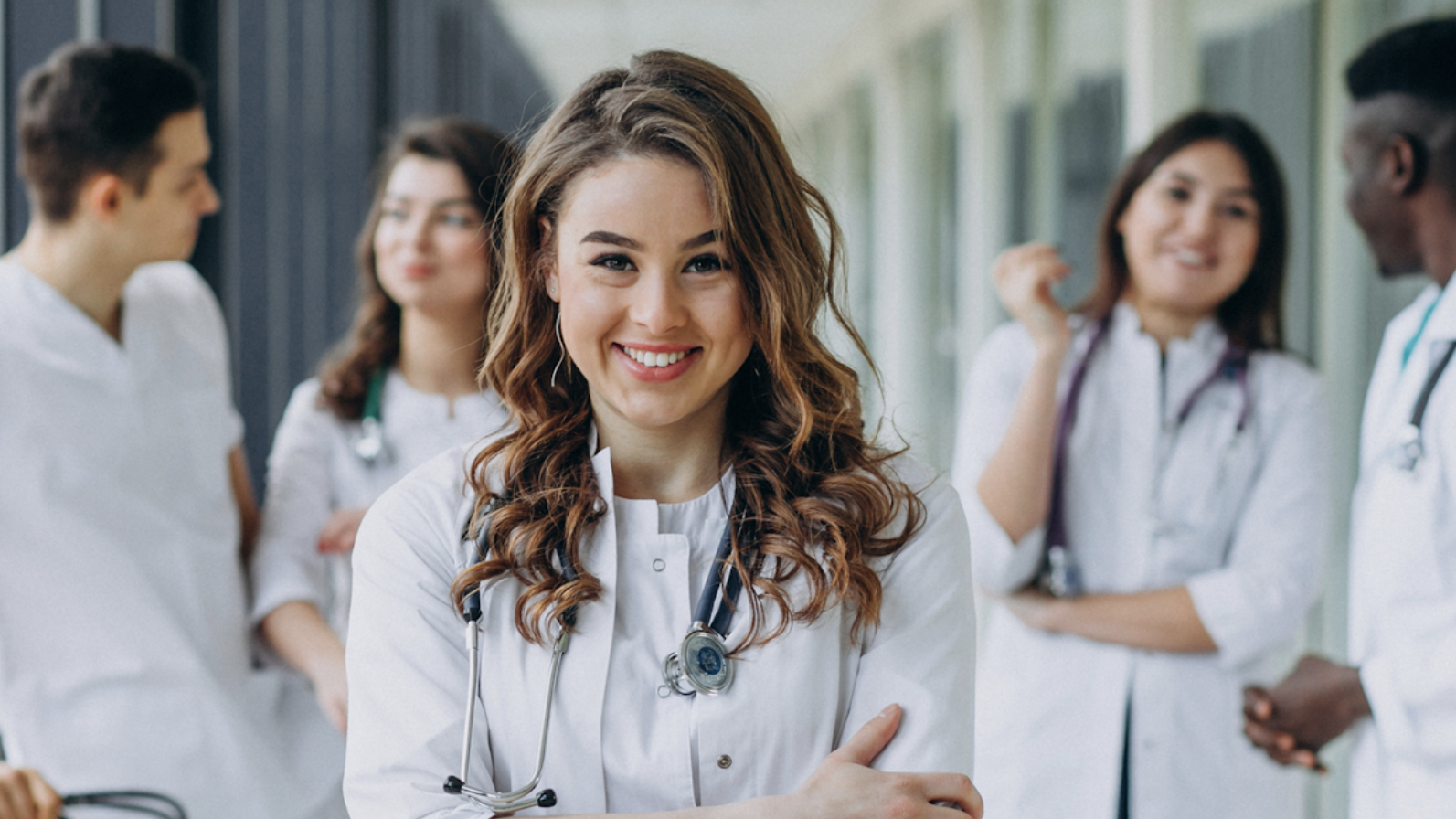 Woman in healthcare smiling