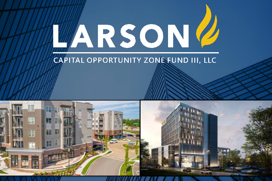 2 building images with Larson logo 
