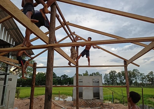 Construction of a safe house funded by the Larson Foundation