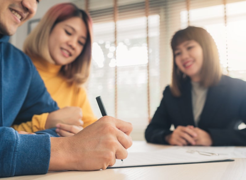 Group of healthcare professionals writing