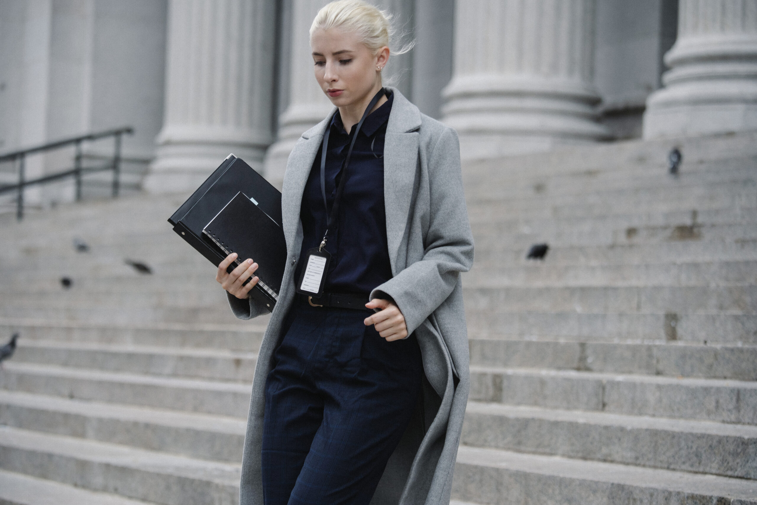 Woman with folders